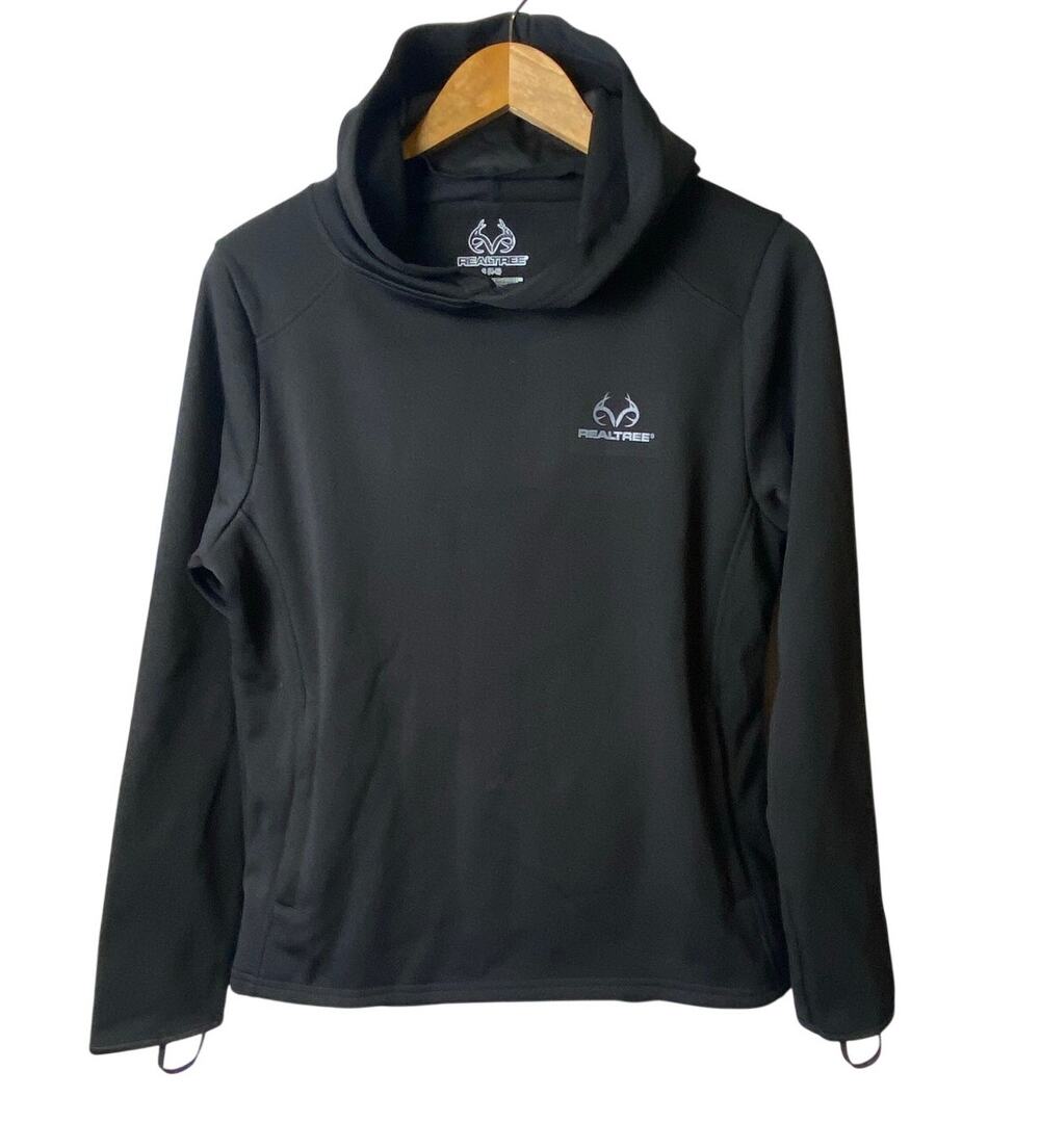 Realtree Black Hoodie with Face Guard Women's Size Small (4-6)